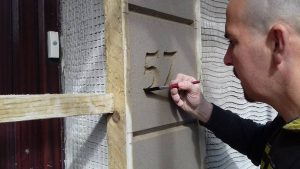 Pauls Plastering - Creating Door Number Detail