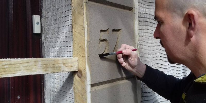 Pauls Plastering - Creating Door Number Detail